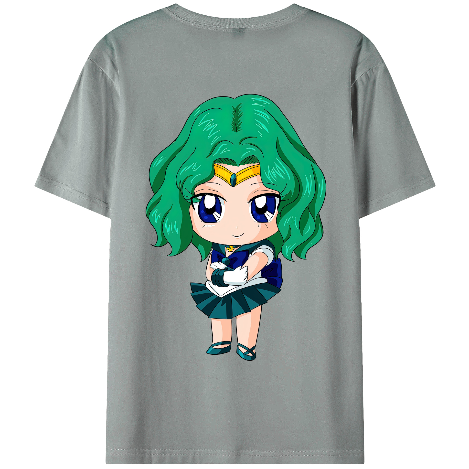 （画像用） 美少女戦士セーラームーン 海王 みちる（かいおう みちる） Sailor Moon Kaiou Michiru 綿100％ メンズ半袖Tシャツ（バックプリント） 通気性